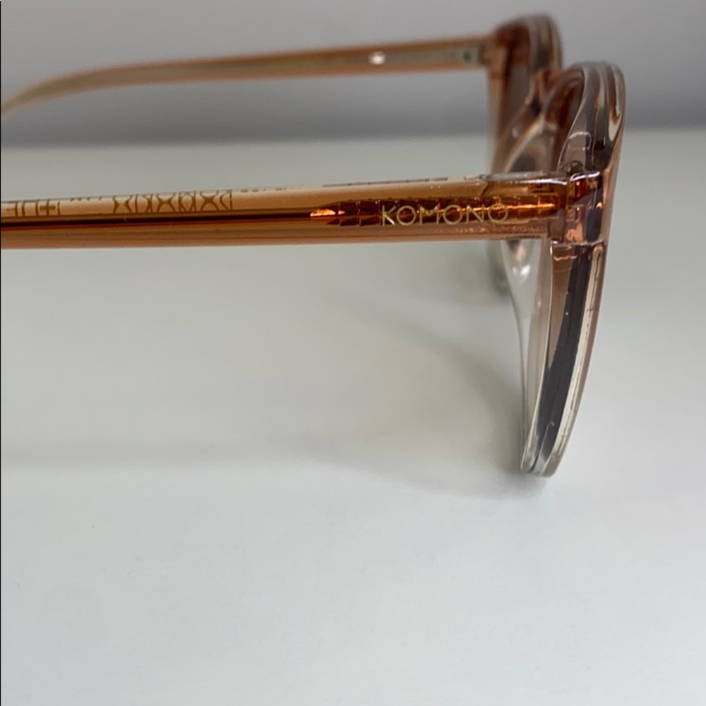 New Komono Urkel Gradient Peach Sunglasses Orange Ombre Boho - Picture 10 of 14